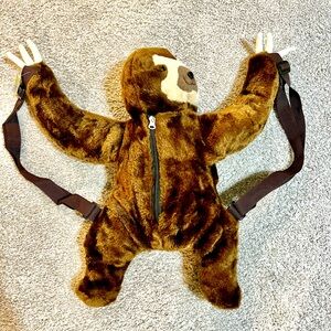 Stuffed sloth backpack. 18inches tall. Adjustable straps. Brand new,never used